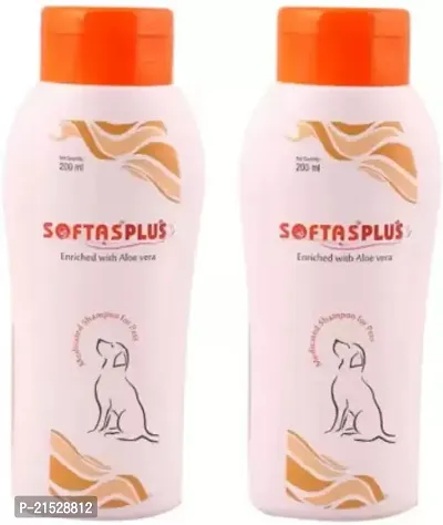 Softas Plus Dog Shampoo 200Ml Flea And Tick, Anti-Parasitic Aloevera Dog Shampoo(400 Ml) Pack Of 2