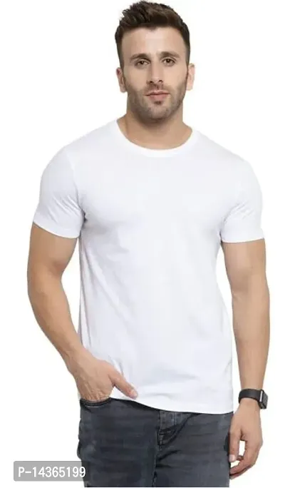 Men Solid Round Neck T-Shirt-thumb0