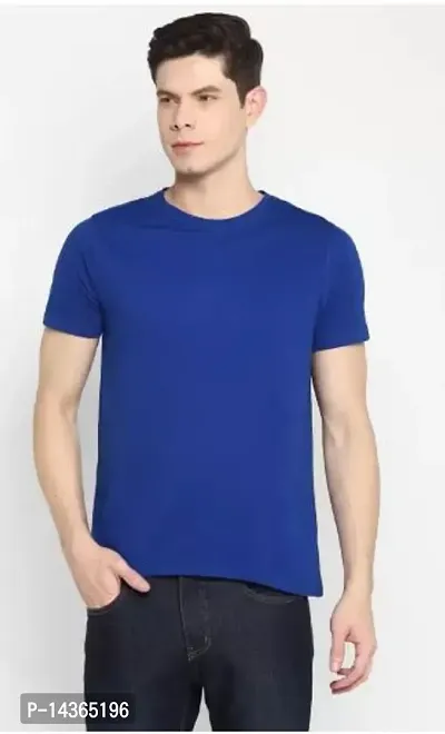 Men Solid Round Neck T-Shirt-thumb0