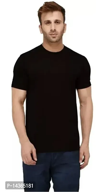 Men Solid Round Neck T-Shirt-thumb0