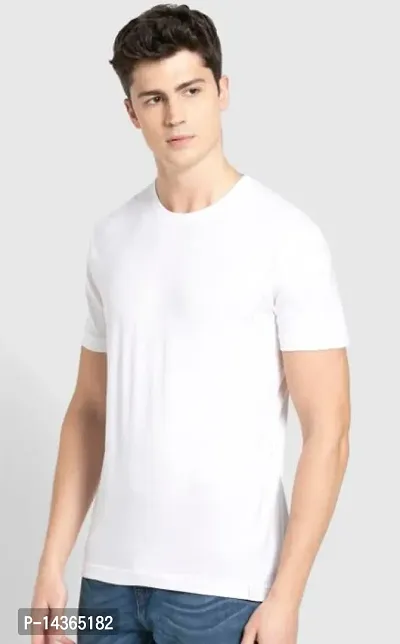 Men Solid Round Neck T-Shirt-thumb0