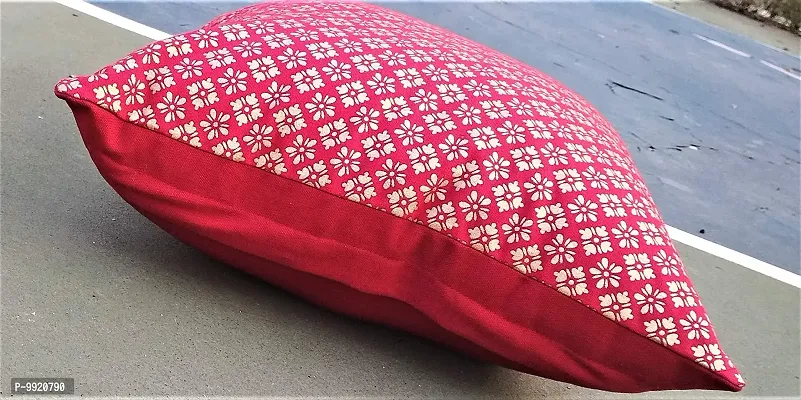 CANVASS? Decorative Cotton Hand Made Jaipur Block Print Throw/Pillow Cushion Cover - (16 X 16 INCHES)-thumb3