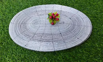 CANVASS? Decorative Handmade Beaded Silver Oval Placemat (30x40 cms, Perfect for Dining Table, SePack of - 1-thumb1