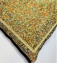 CANVASS? Decorative Designer Heavy Beaded Dupion Silk Throw Pillow Cushion Covers -Multi Color; 12 x 12 inch Pack of 1 Piece-thumb1