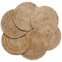 Dr.Soft Natural Jute Anti Slip Table Placemats 35 Cms Round, Set of 6-thumb1