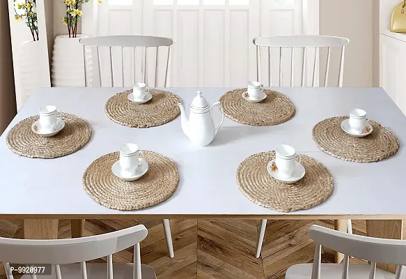 Dr.Soft Natural Jute Anti Slip Table Placemats 35 Cms Round, Set of 6