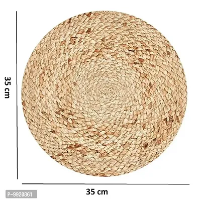 CANVASS? Braided Jute Placemats, 35 cm Round, Best for Center Table /Bed-Side Table, Dining Table/Shelves, Natural Beige (Natural Color) (Pack -1)-thumb2