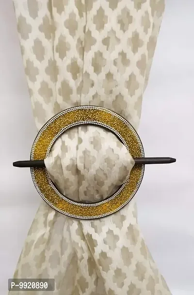 CANVASS? Handcrafted Beautiful Curtain Tieback 1 Piece Gold-thumb0