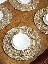 CANVASS? Braided Jute Placemats, 35 cm Round, Best for Center Table /Bed-Side Table, Dining Table/Shelves, Natural Beige (Natural Color) (Pack -1)-thumb4