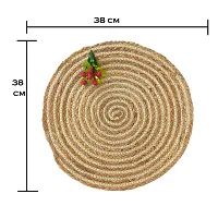 CANVASS? Braided Cotton Jute Placemats, 37 cm Round, for Center Table /Bed-Side Table, Dining Table/Shelves, Brown/Natural Color (Pack -2)-thumb3