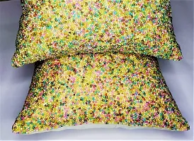 CANVASS? Decorative Designer Heavy Beaded Dupion Silk Throw Pillow Cushion Covers -Multi Color; 12 x 12 inch Pack of 1 Piece-thumb4