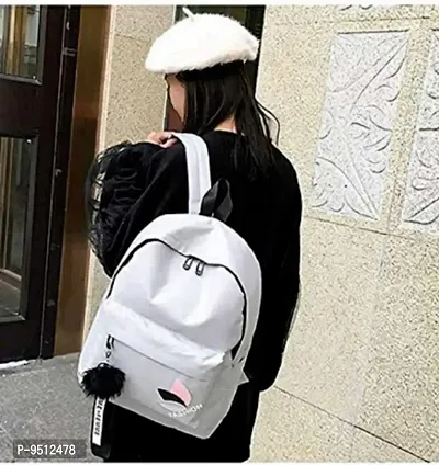 WomenBuzz Gray Laptop Backpack Cute Style Female Student Waterproof School College 25 L Backpack