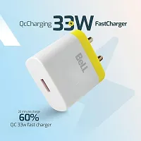 Blqc324 Universal Charger With Type-C Cable, Single Port 33W, Fast Charging Charger, Charger For Smartphone, Tablet And Laptop -White-thumb1