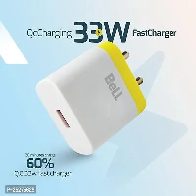 Blqc324 Universal Charger With Type-C Cable, Single Port 33W, Fast Charging Charger, Charger For Smartphone, Tablet And Laptop -White-thumb2