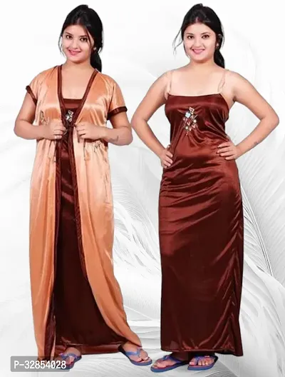 Comfy Satin Night Dress Set-thumb0