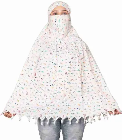 Scarf Cum Mask For Women Full Face And Hand Covered Ready To Wear Stitched Dupatta Anti Polution And Sun Rays Protction Smart Scarf With Tiny Prints