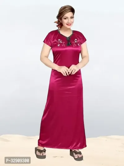 Stylish Satin Nightdress for Women-thumb0