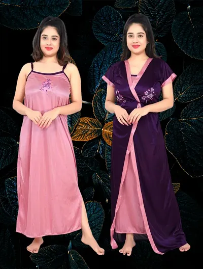 Fancy 2 Pc Night Dress With Robe