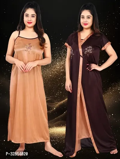 Comfy Satin Night Dress Set-thumb0