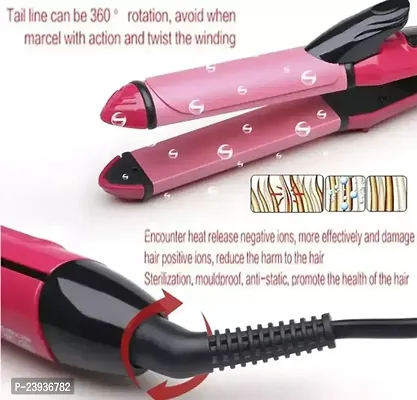 2 In 1 Hair Straightener And Curler Medium W Pink-thumb0