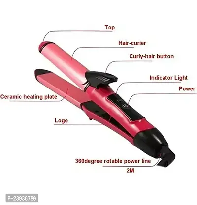 Nhc 2 In 1 Hair Straightener And Curler Pink