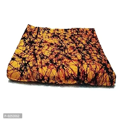 HC branded pure cotton batik print yellow cracked pattern dress material(2 meter),kurti/kurta (2.5 meter),long Frock for women (yellow)