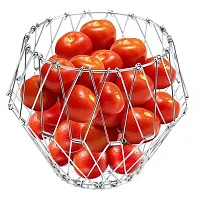 DHYANI Stainless Steel Multipurpose Folding Fruit and Vegetable Basket for Kitchen-thumb2