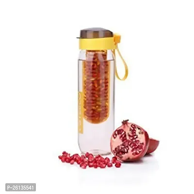 Dhayni Infuse Plastic Water Bottle, 800 ml, Orange | Detox Bottle with Infuser Chamber | Leakproof Plastic Bottle with Wide Mouth Opening | Ideal for Gym, Office, Travel-thumb0