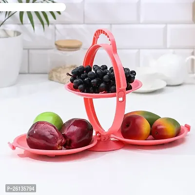 DHYANI Multi Use Foldable 3 Layer Fruit Plate Candy Dish Snack Plate Fruit/Vegetable Tray Stand for Dining Table  Kitchen