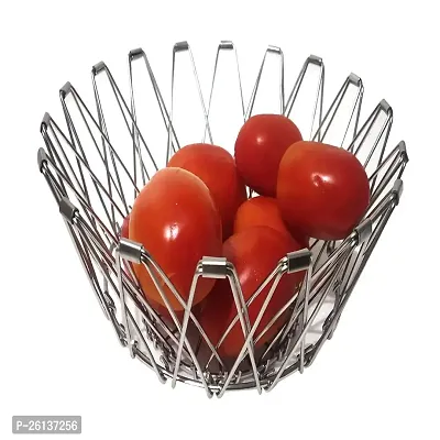 DHYANI Stainless Steel Multipurpose Folding Fruit and Vegetable Basket for Kitchen-thumb5