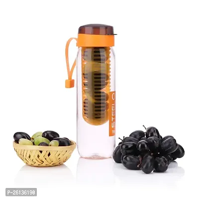 DHYANI 1 pcs Infuser Water Bottle Transparent Plastic body Drink Juice Bottle [Multicolor]