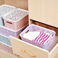 DHYANI Hollow Basket Storage Box/Basket and Holding Space for Kitchen, Utility,Living Room, Kids Room, Bedroom, Bathroom, Office Basket Storage pack of 2-thumb2