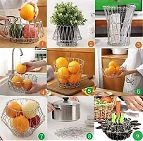 DHYANI Stainless Steel Multipurpose Folding Fruit and Vegetable Basket for Kitchen-thumb3