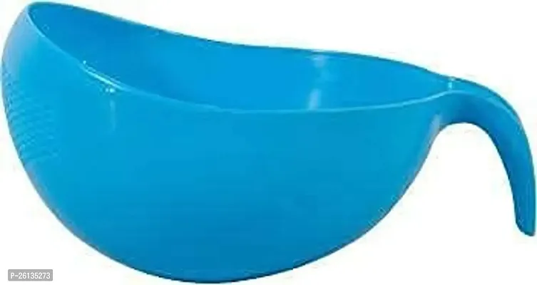 DHYANI Plastic Rice, Fruit Washing Bowl with Handle Thick Drain Basket for Rice Vegetable  Fruits Home Kitchen {Multi Color} Pack of 1