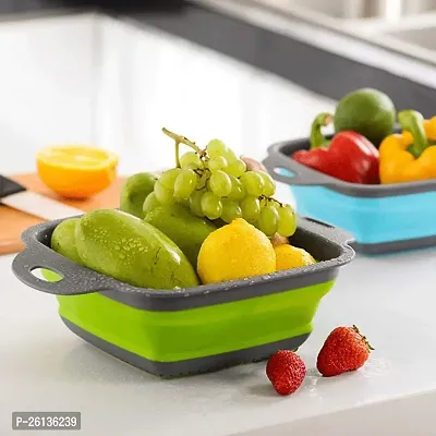 DHYANI silicone vegetable fruit wash Ttray strainer dsilicone vegetable fruit wash tray strainer collapsible washing strainer basket fruit  vegetables washing bowl fruit washing basket