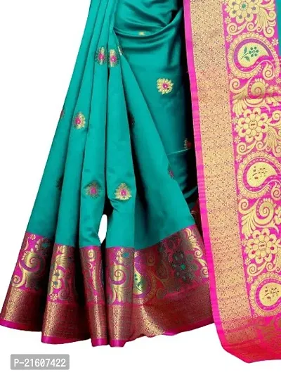 Fancy Cotton Silk Saree with Blouse Piece for Women-thumb2