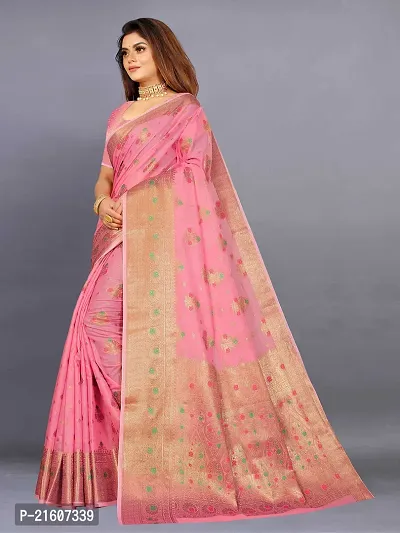 Fancy Cotton Silk Saree with Blouse Piece for Women-thumb2