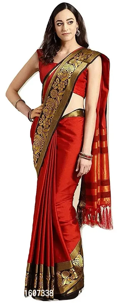 Fancy Cotton Silk Saree with Blouse Piece for Women-thumb0