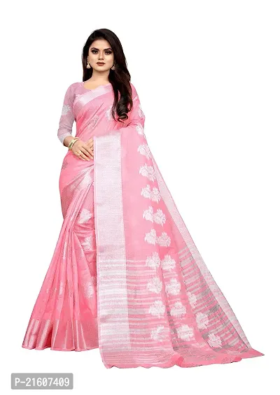 Fancy Cotton Silk Saree with Blouse Piece for Women-thumb0