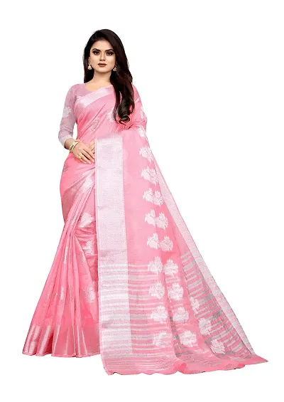 Stylish Art Silk Woven Design Saree with Blouse piece For Women