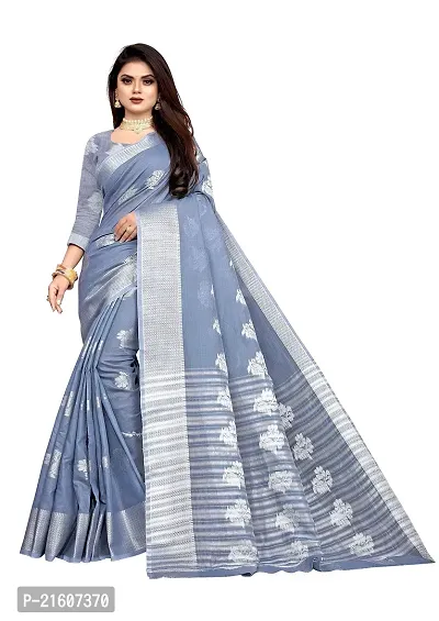 Fancy Cotton Silk Saree with Blouse Piece for Women-thumb0