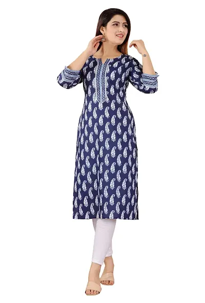 Stylish Cotton Printed A-Line Kurta With Bottom Set