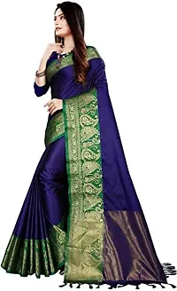 Fancy Cotton Silk Saree with Blouse Piece for Women-thumb1