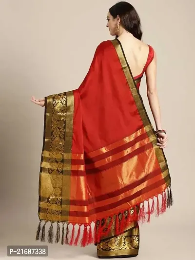 Fancy Cotton Silk Saree with Blouse Piece for Women-thumb3