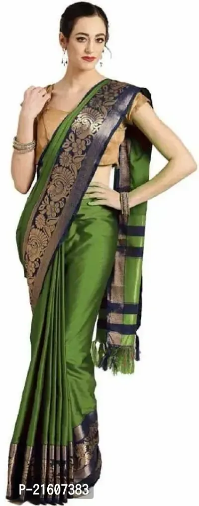 Fancy Cotton Silk Saree with Blouse Piece for Women