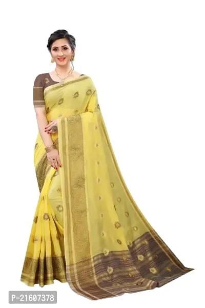 Fancy Cotton Silk Saree with Blouse Piece for Women