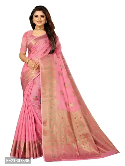 Fancy Cotton Silk Saree with Blouse Piece for Women-thumb0