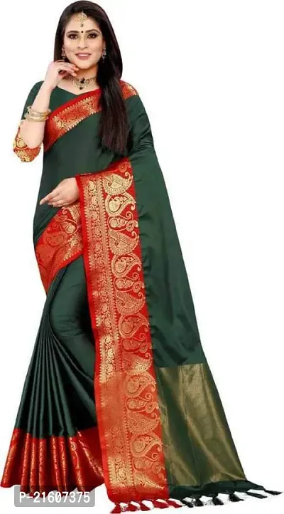 Fancy Cotton Silk Saree with Blouse Piece for Women