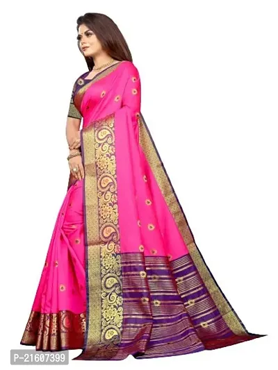 Fancy Cotton Silk Saree with Blouse Piece for Women-thumb2