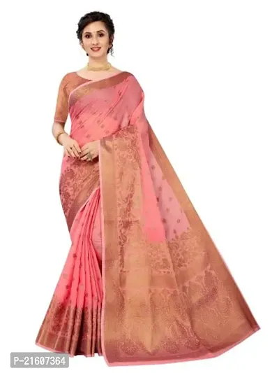 Fancy Cotton Silk Saree with Blouse Piece for Women-thumb0